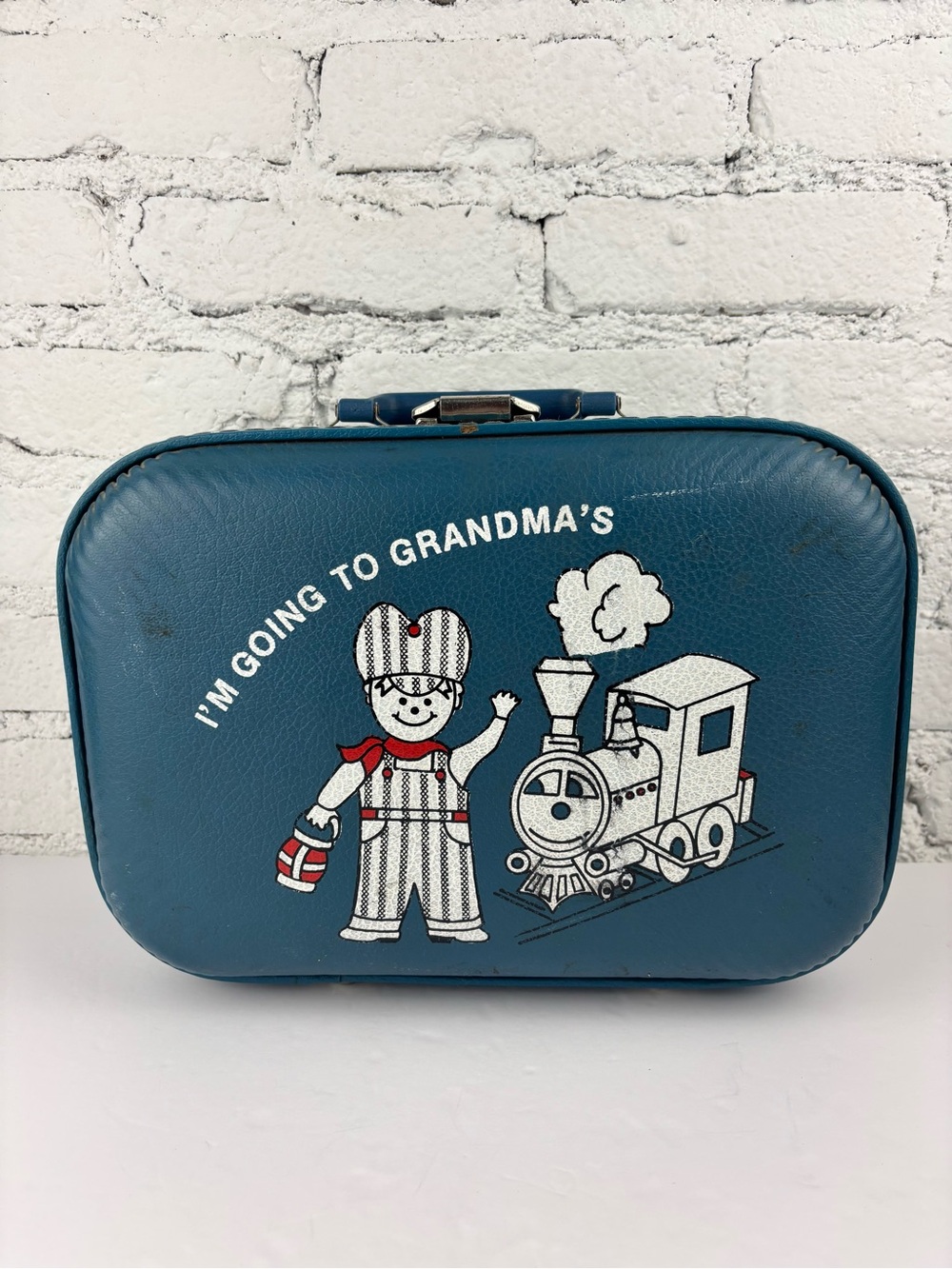 Vintage Kid’s "I'm Going to Grandma's" Hard Sided Luggage Case